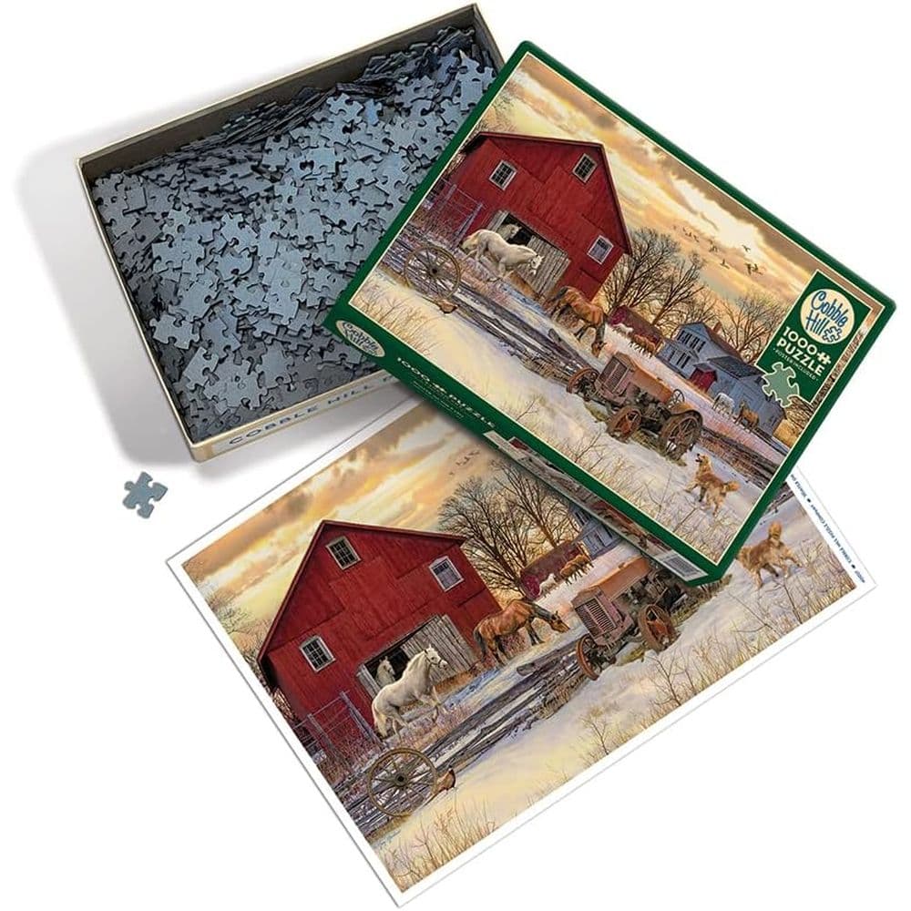 Winter on the Farm 1000 Piece Puzzle contents