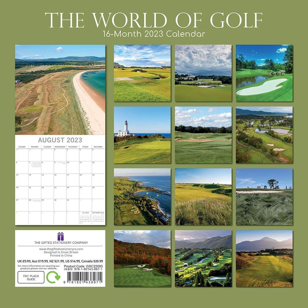 Golf Calendar 2023 World Of Golf 2023 Wall Calendar Sv - Calendars.com