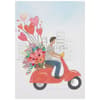 image Man on Vespa with Bouquet Valentine&#39;s Day Card First Alternate Image width=&quot;1000&quot; height=&quot;1000&quot;