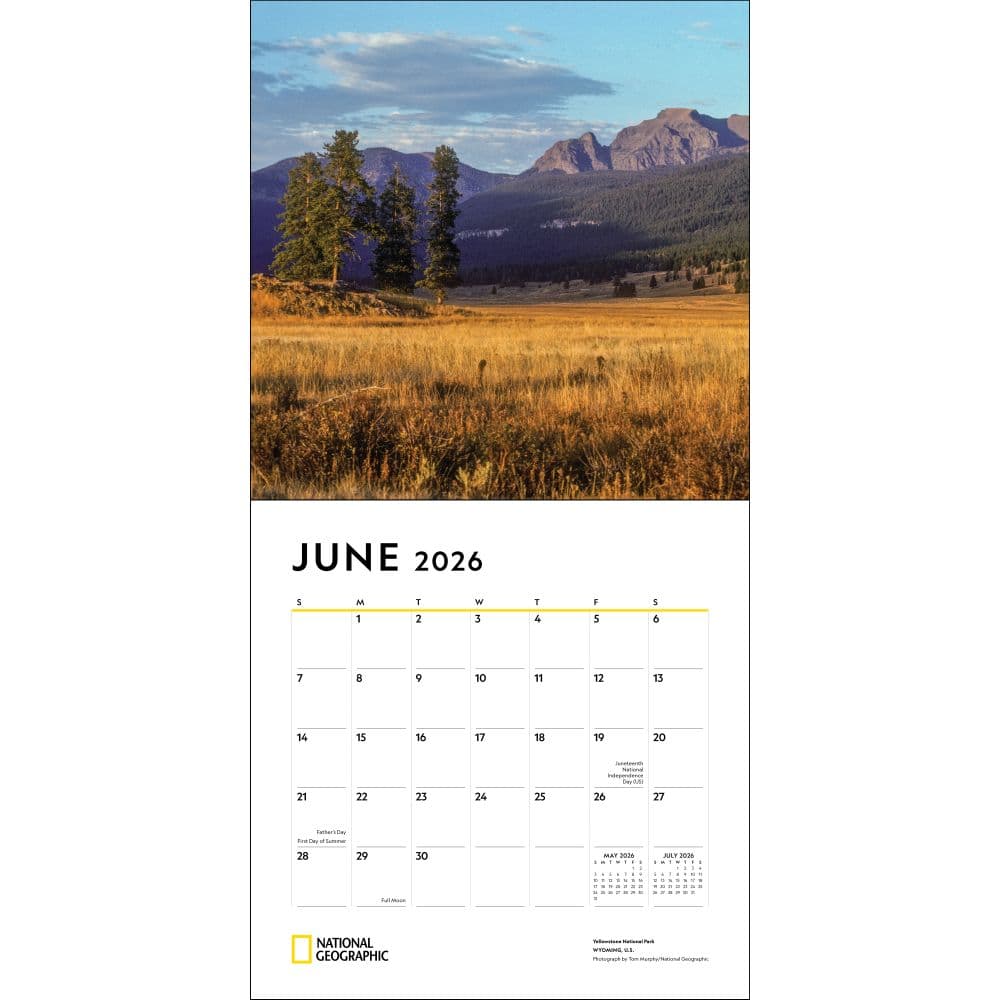 National Parks National Geographic 2026 Wall Calendar Third Alternate Image