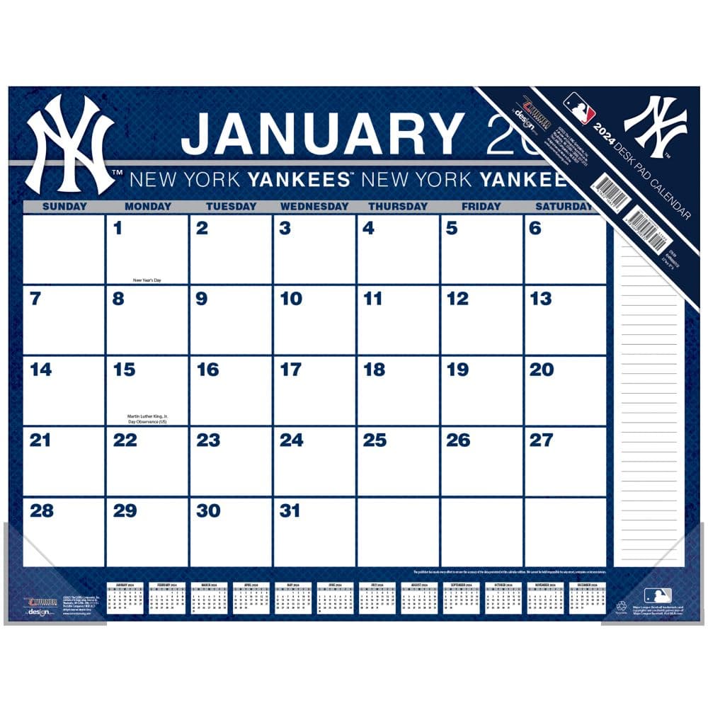 Yankees 2024 Calendar Camile Oneida