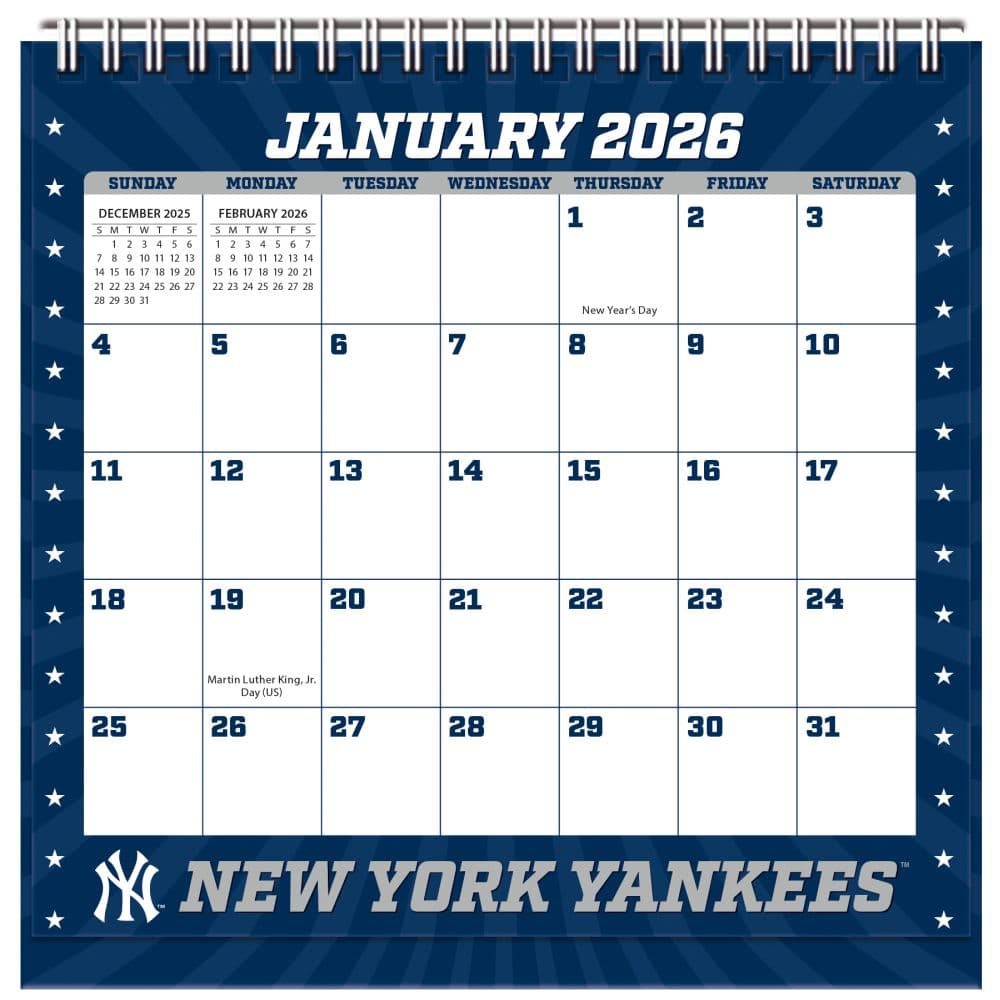 MLB New York Yankees 2026 Easel Desk Calendar Main Product Image