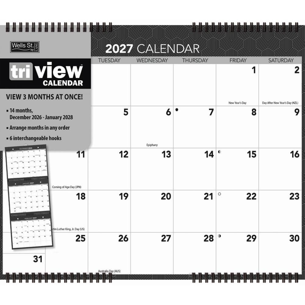 Office Tri View 2027 Wall Calendar Main Product Image
