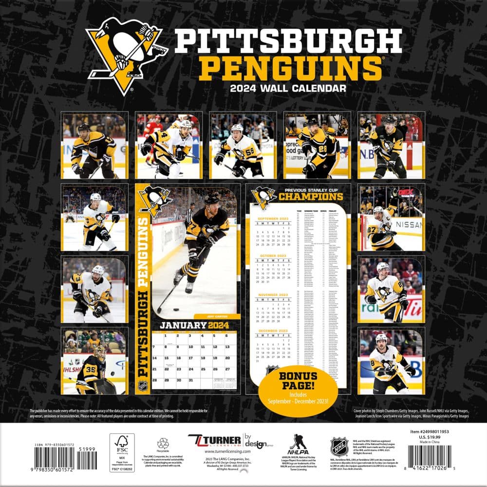 Pittsburgh Penguins 2024 Mini Wall Calendar