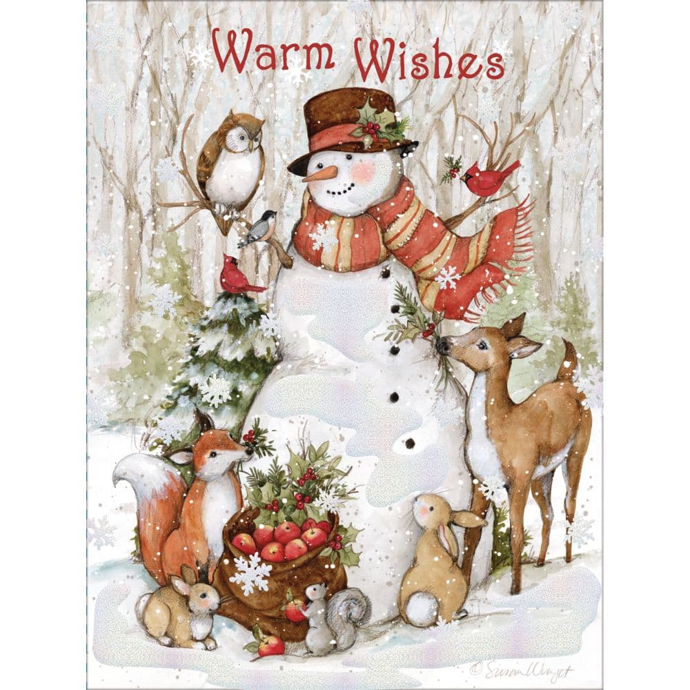 Cozy Snowman by Susan Winget Classic Christmas Cards Main Image