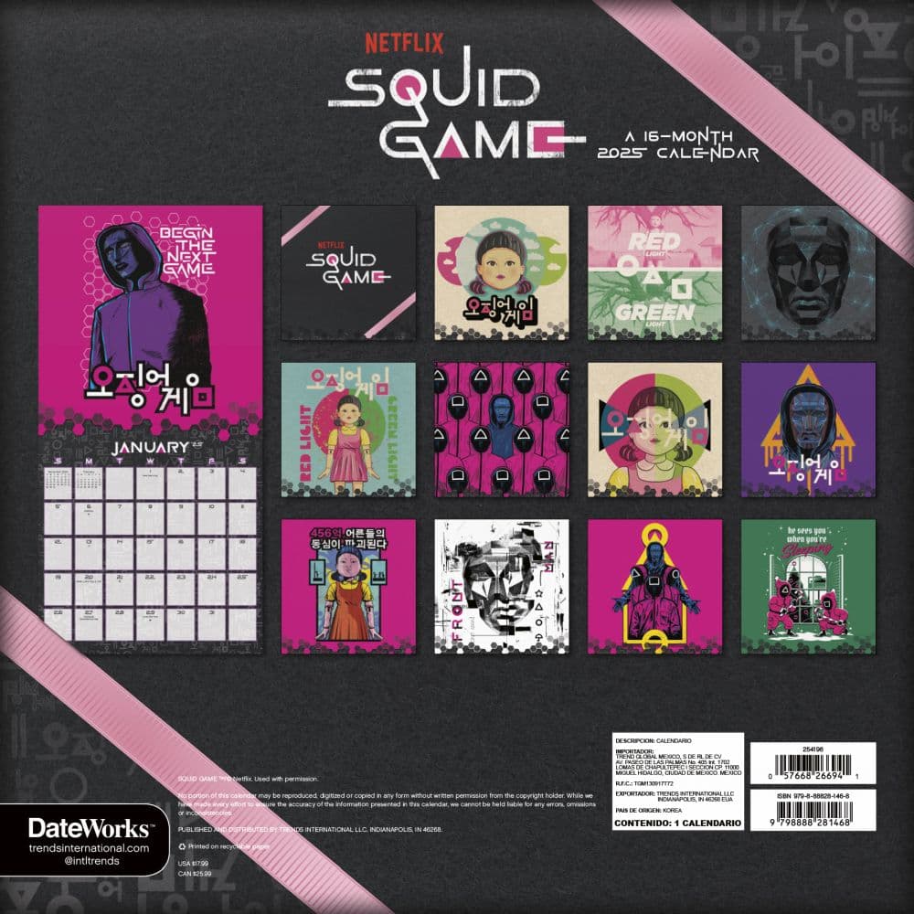 Squid Game 2025 Wall Calendar First Alternate Image width=&quot;1000&quot; height=&quot;1000&quot;