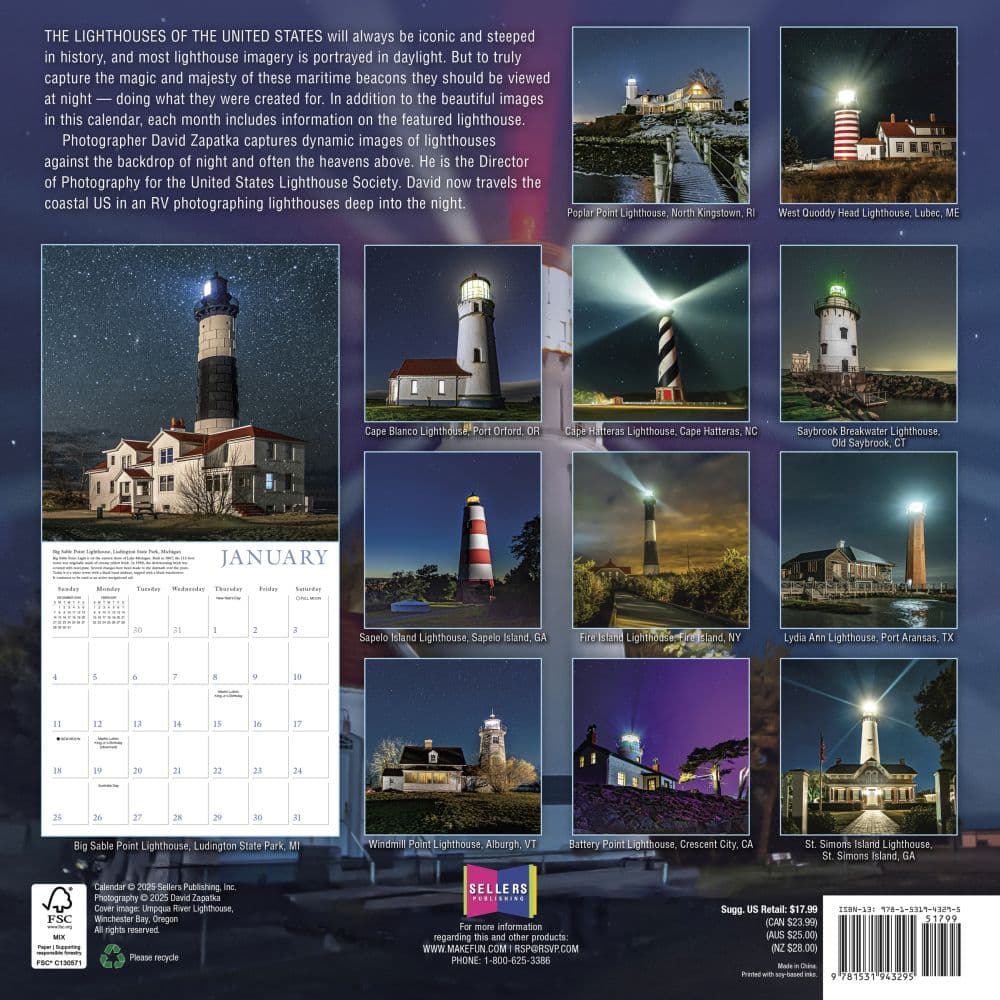 Great American Lighthouses 2026 Wall Calendar First Alternate Image