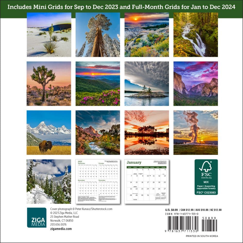 National Parks 2024 Mini Wall Calendar