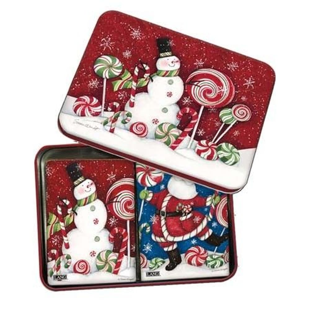 Peppermint Christmas Tin Playing Cards by Susan Winget Main Image