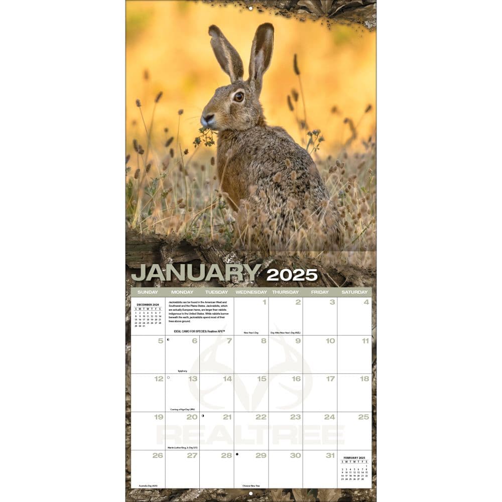 Realtree Hidden Hunter 2025 Wall Calendar Second Alternate