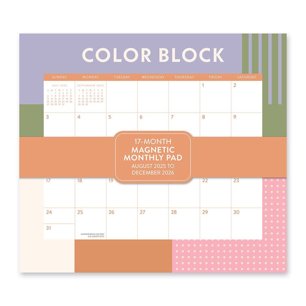 Color Block 2026 Magnetic Calendar Main Image