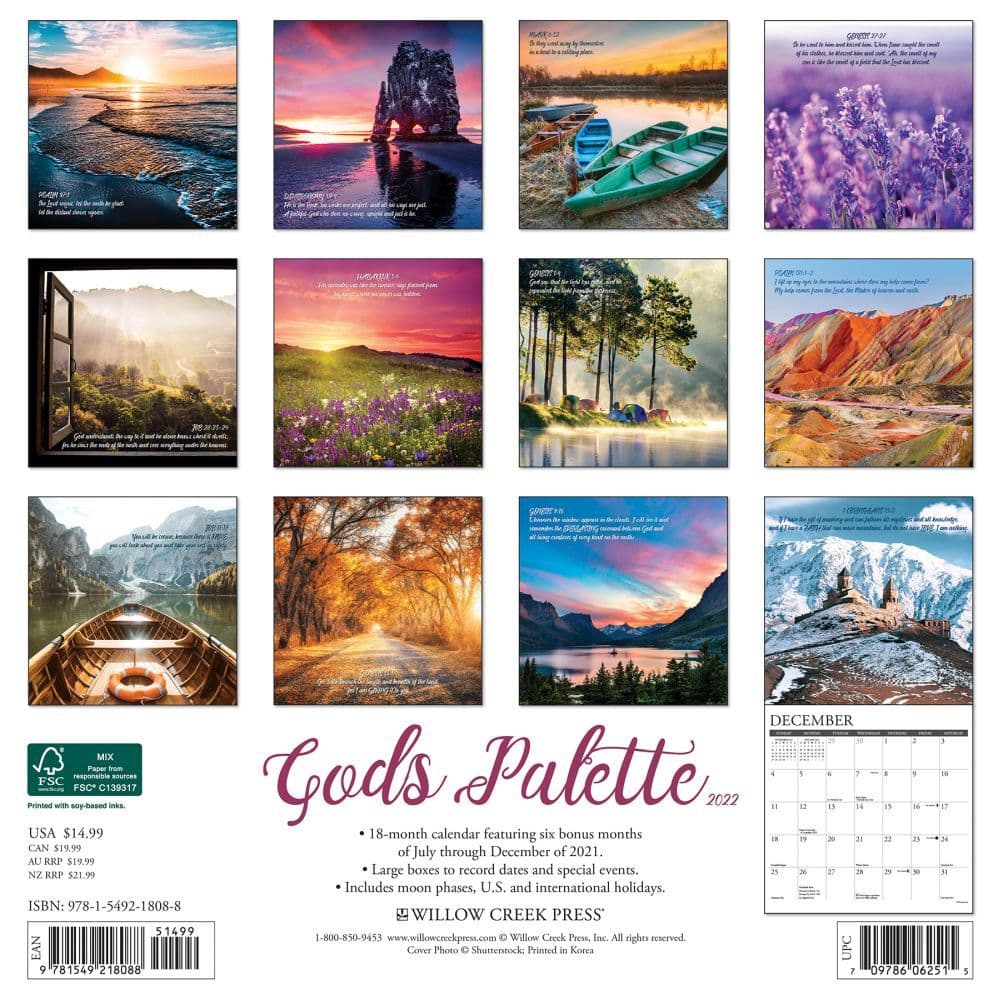 Gods Palette 2022 Wall Calendar - Calendars.com