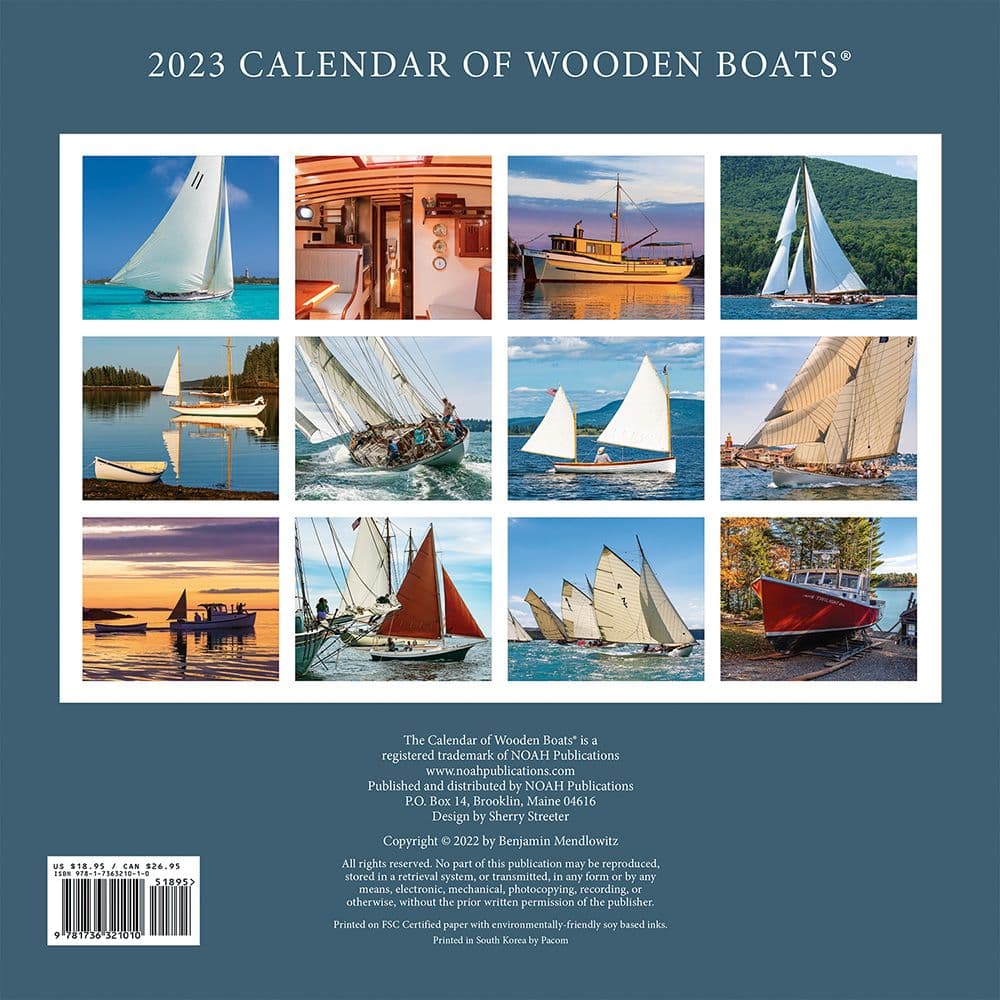 Wooden Boats 2023 Wall Calendar - Calendars.com