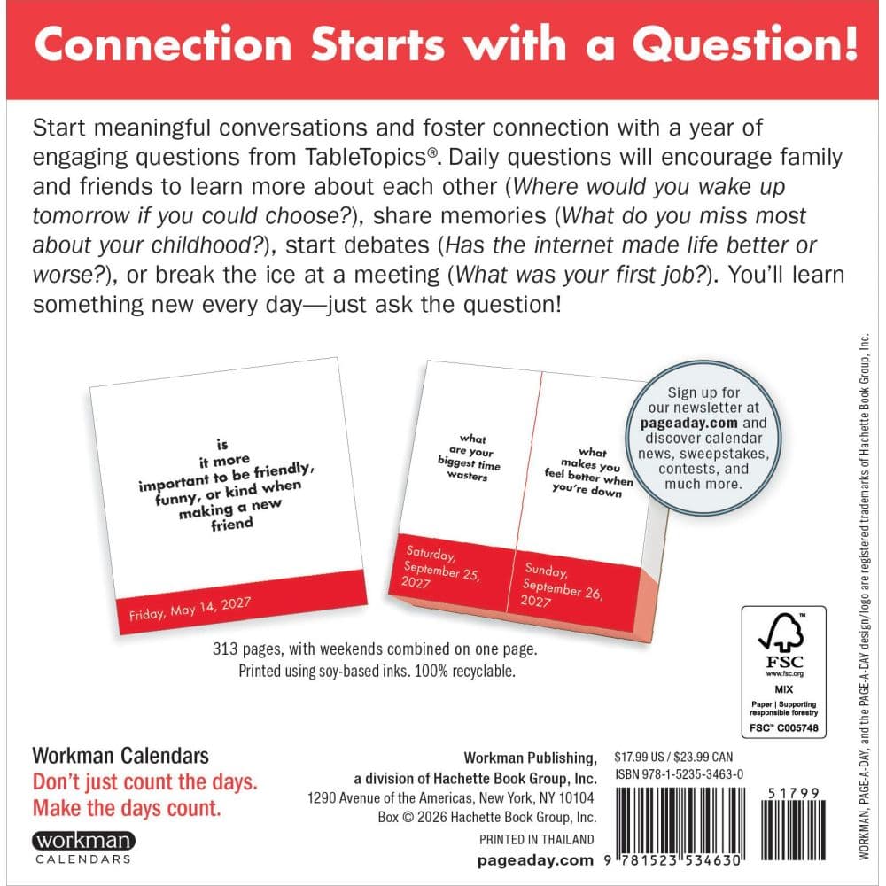 Table Topics Question A Day 2027 Page-A-Day Desk Calendar First Alternate Image
