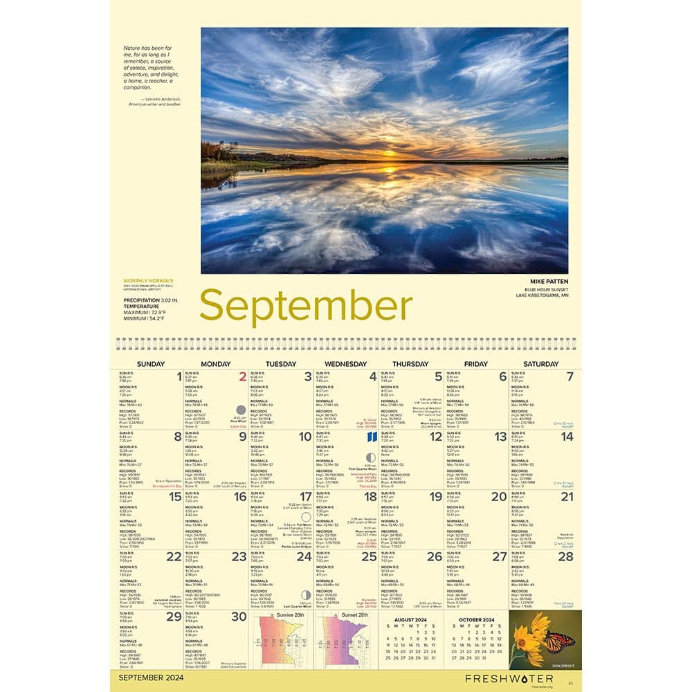 Freshwater Society, Minnesota Weatherguide 2024 Wall Calendar