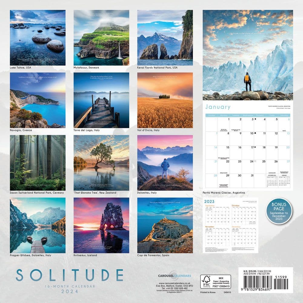 Solitude 2024 Wall Calendar