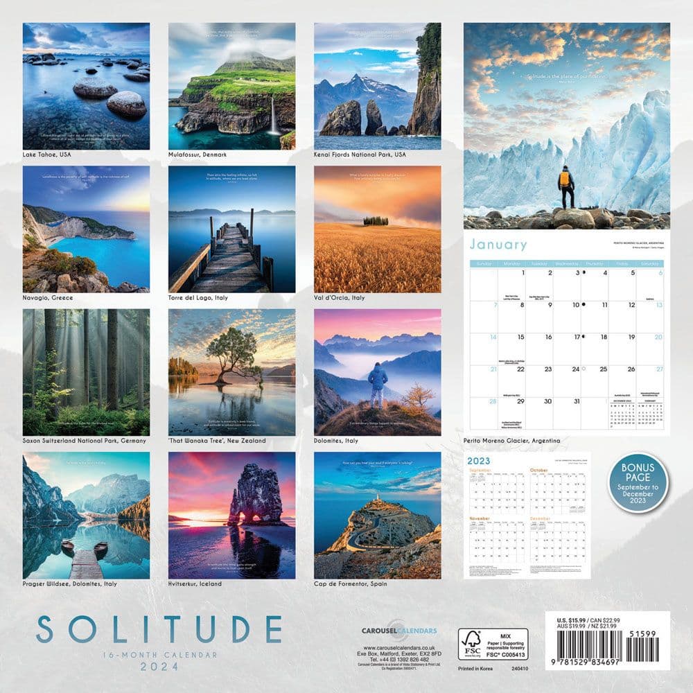 Solitude 2025 Wall Calendar