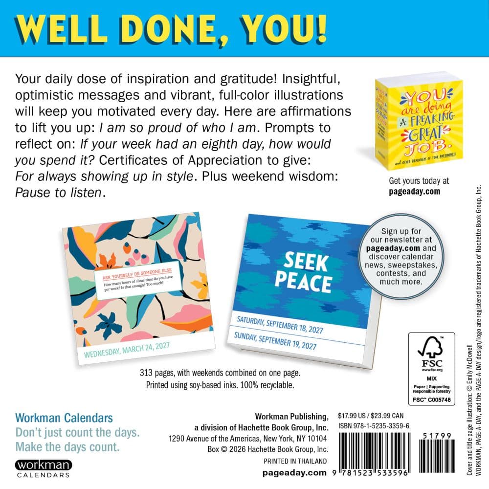 You Are Doing a Freaking Great Job 2027 Page-A-Day Desk Calendar First Alternate Image