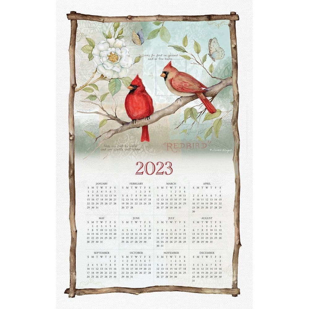 Spring Cardinals 2023 Calendar Towel