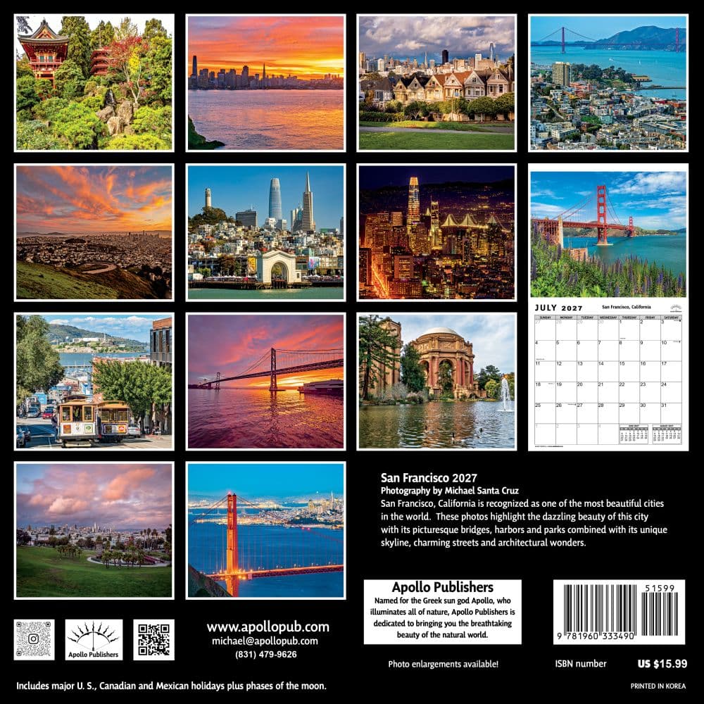 San Francisco 2027 Wall Calenda First Alternate Image