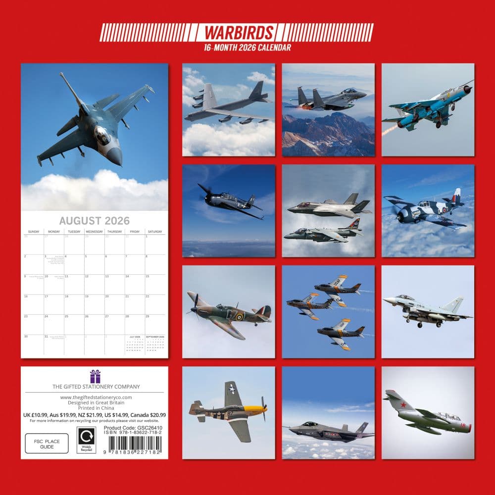 Warbirds 2026 Wall Calendar First Alternate Image