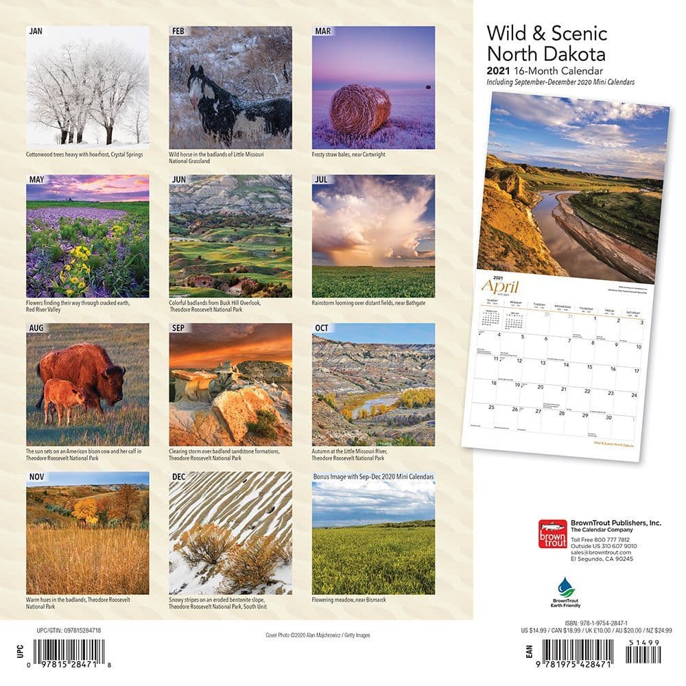 North Dakota Wall Calendar