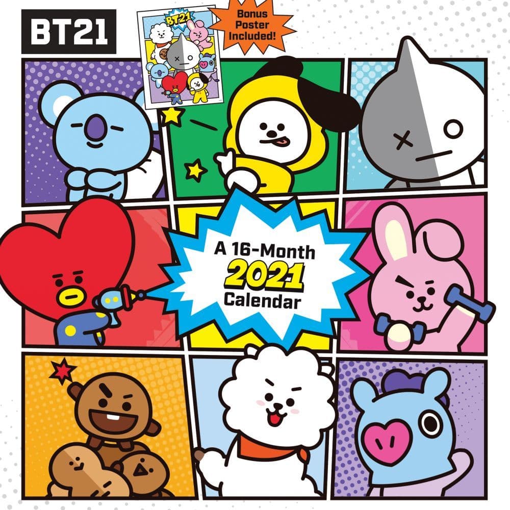 2021 BT21 Exclusive Wall Calendar wPoster