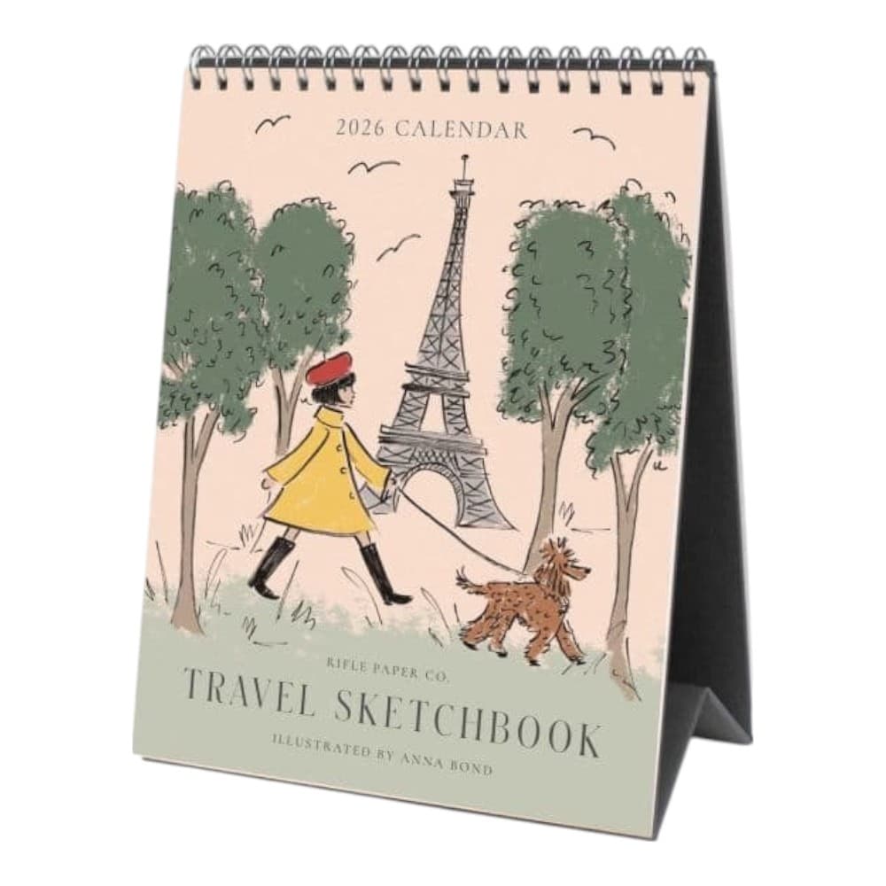 Travel Sketchbook 2026 Easel Desk Calendar - Calendars.com