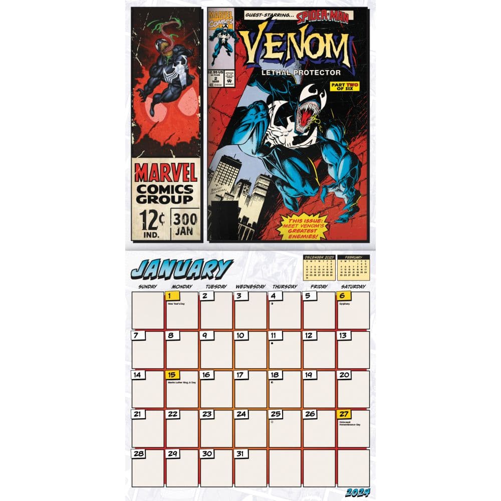Marvel comics 2024 wall calendar calendars