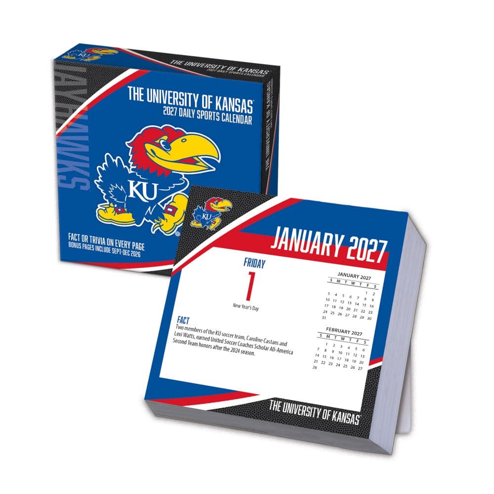 Kansas Jayhawks 2027 Desk Calendar