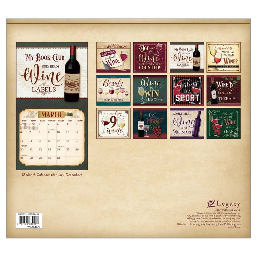 Wine Art 2022 Wall Calendar - Calendars.com