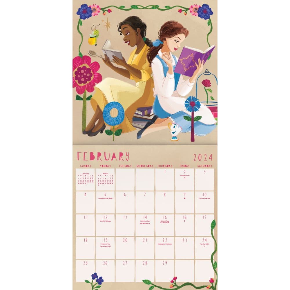 Disney Princess Exclusive with Print 2024 Wall Calendar