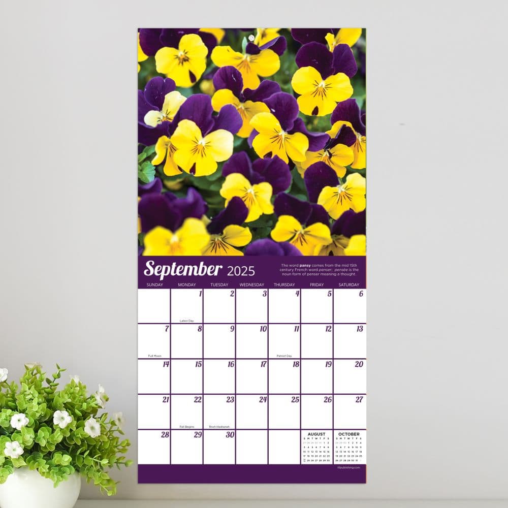 Flowers 2025 Mini Wall Calendar September