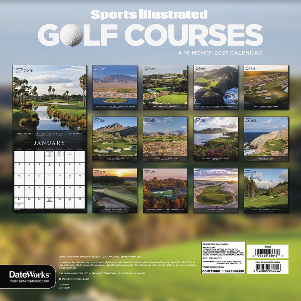 Sports Illustrated Golf Courses 2027 Wall Calendar First Alternate Image