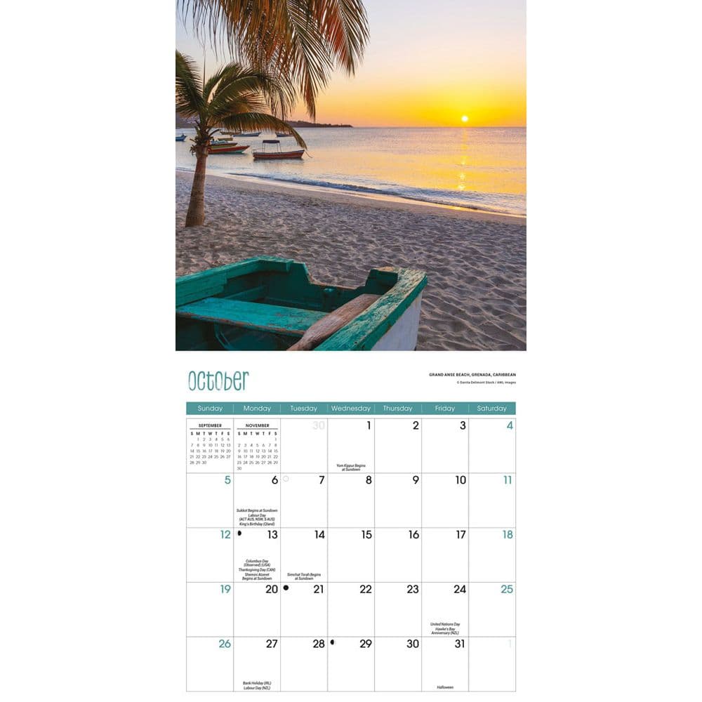 Beaches 2025 Mini Wall Calendar Fourth Alternate Image width="1000" height="1000"