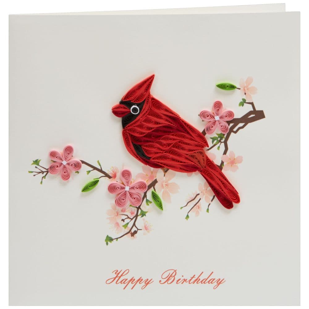 Cardinal Quilling Birthday Card Fifth Alternate Image width="1000" height="1000"
