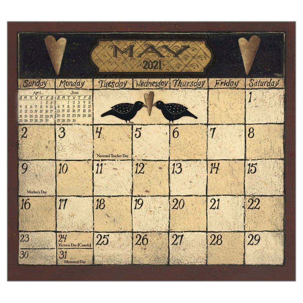 2021 Folk Art by David Magnetic Calendar