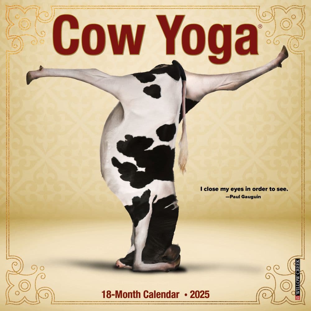 Cow Yoga 2025 Mini Wall Calendar