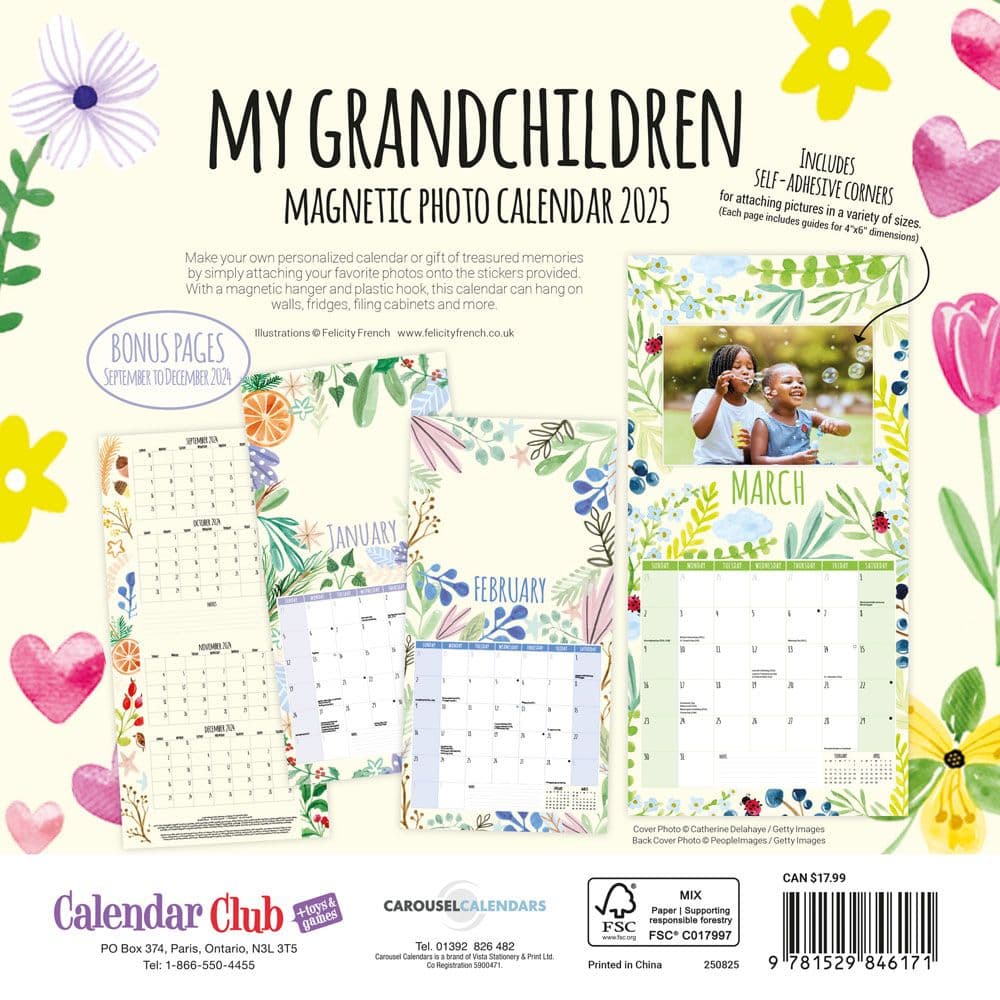 My Grandchildren Photos Magnetic 2025 Wall Calendar First Alternate Image width="1000" height="1000"