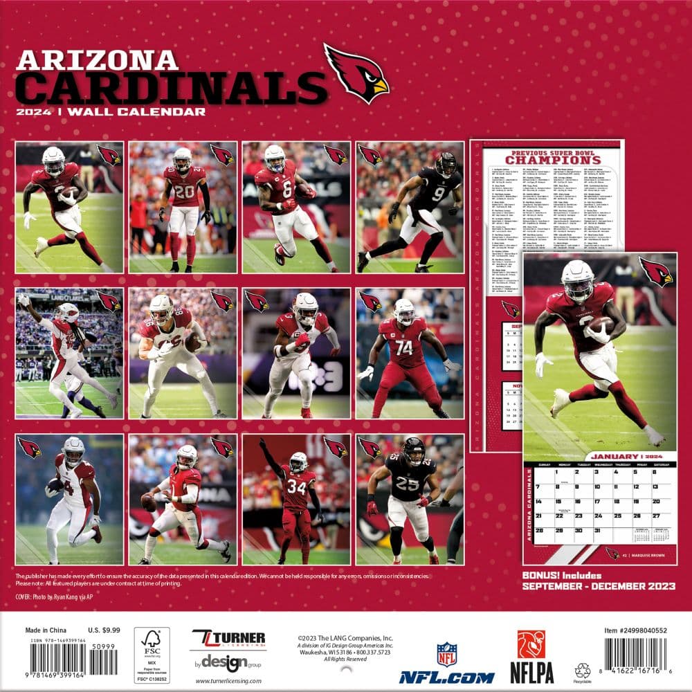 Arizona Cardinals 2024 Mini Wall Calendar