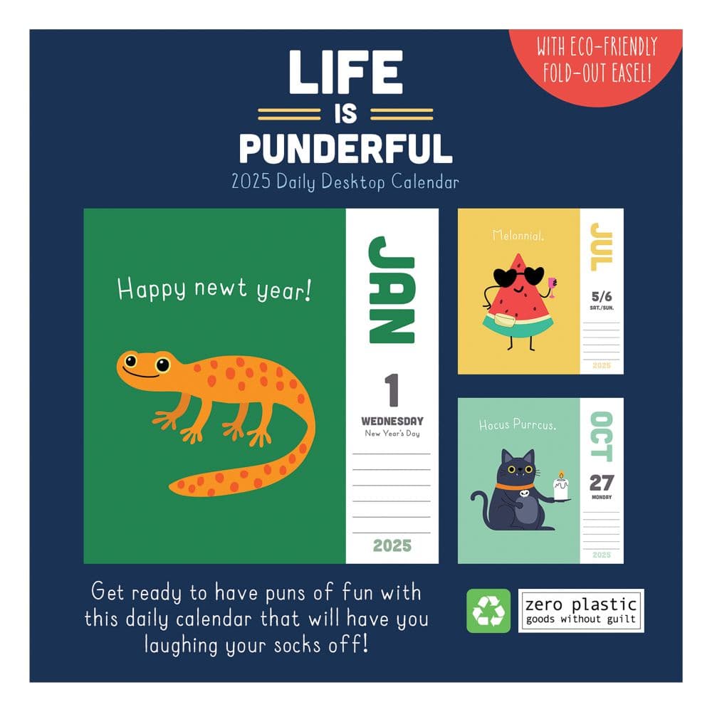 Puns of Fun 2025 Desk Calendar back