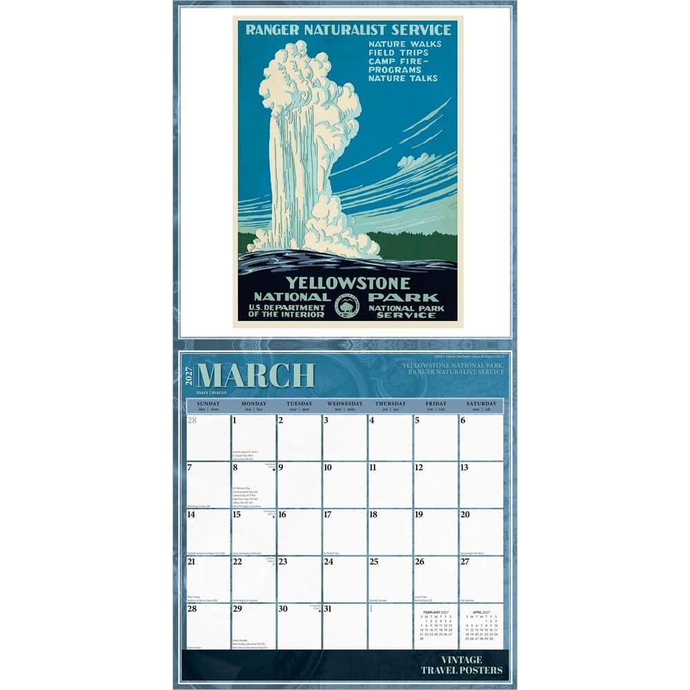 Vintage Travel Posters 2027 Wall Calendars Second Alternate Image