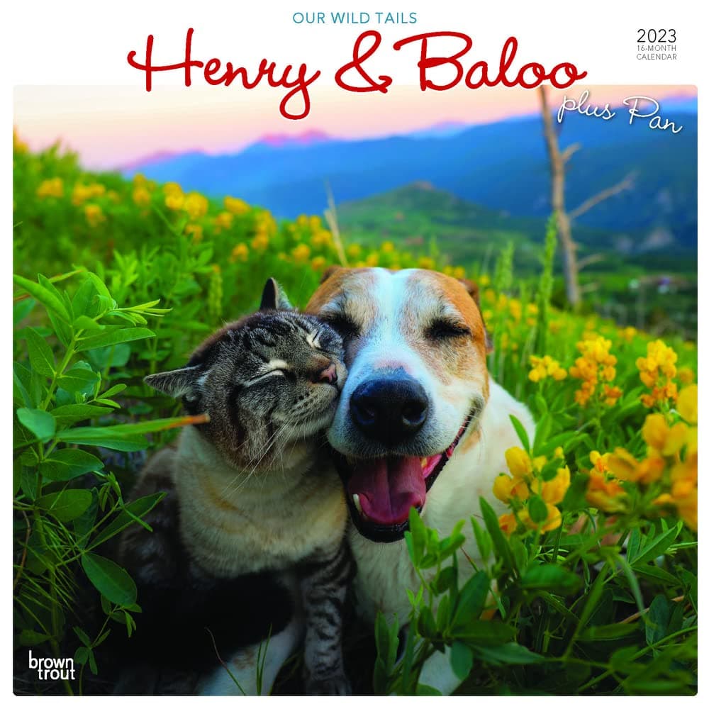 BrownTrout Henry and Baloo Wild Tails 2023 Wall Calendar