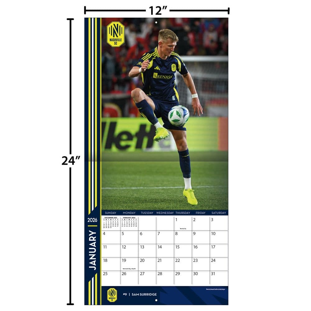 MLS Nashville SC 2026 Wall Calendar Fourth Alternate Image