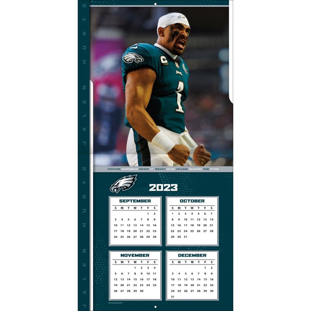 Philadelphia Eagles Jalen Hurts 2024 Wall Calendar