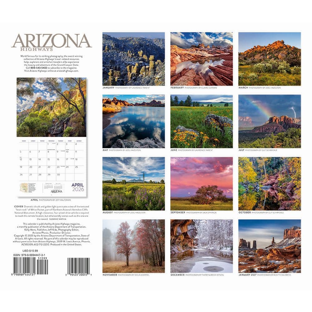 Arizona Highways Scenic 2026 Wall Calendar First Alternate Image
