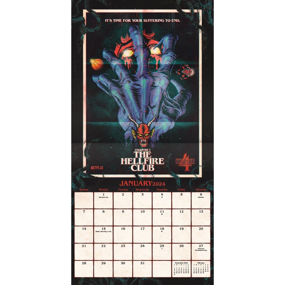 Stranger Things Collectors Edition 2024 Wall Calendar Alternate Image 2