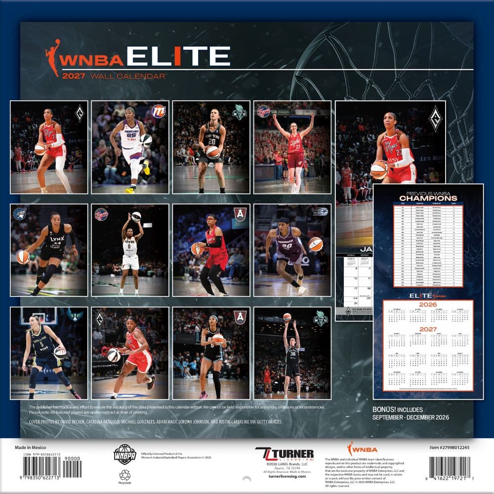 WNBA Elite 2027 Wall Calendar First Alternate Image