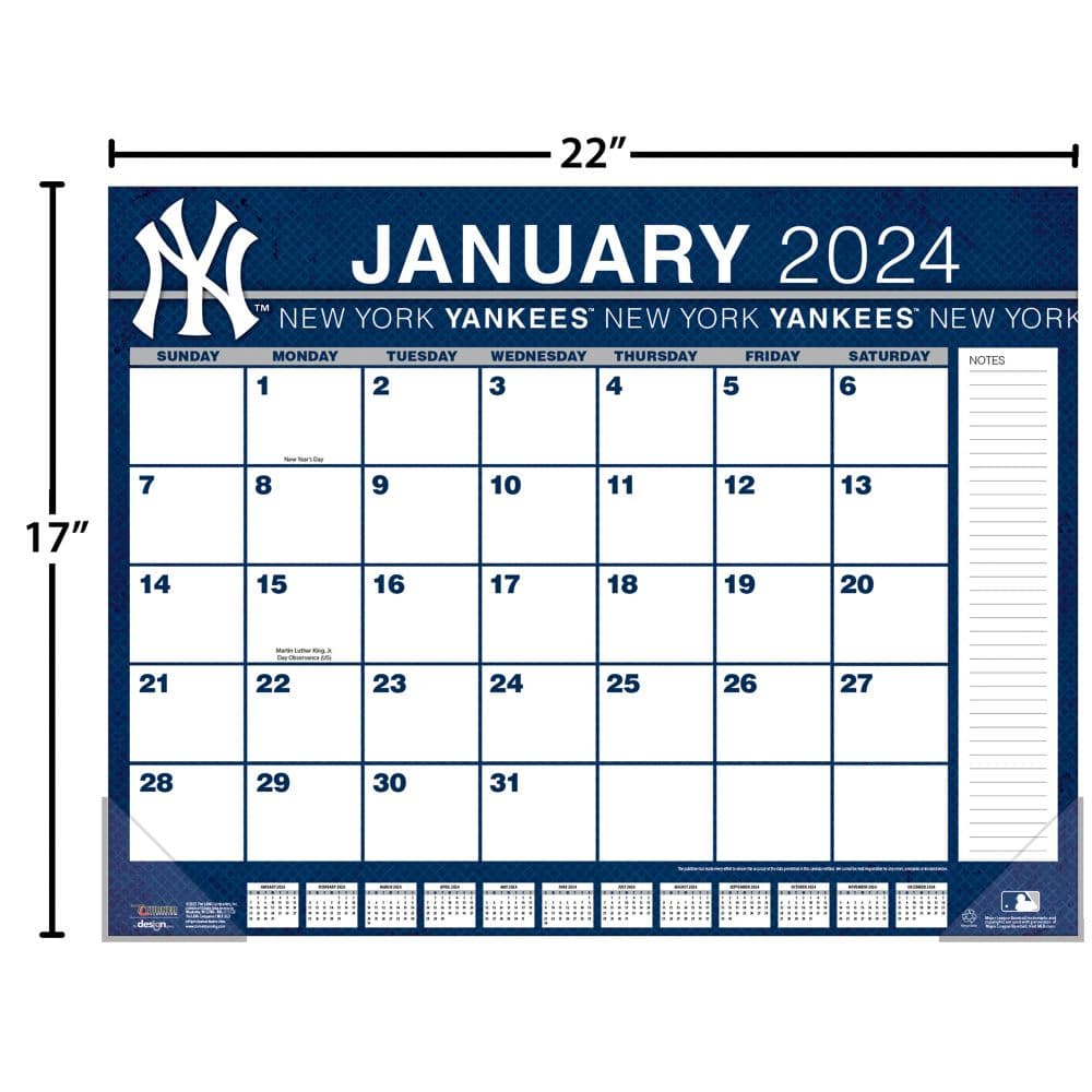 MLB New York Yankees 2024 Desk Pad Fourth Alternate Image width=&quot;1000&quot; height=&quot;1000&quot;