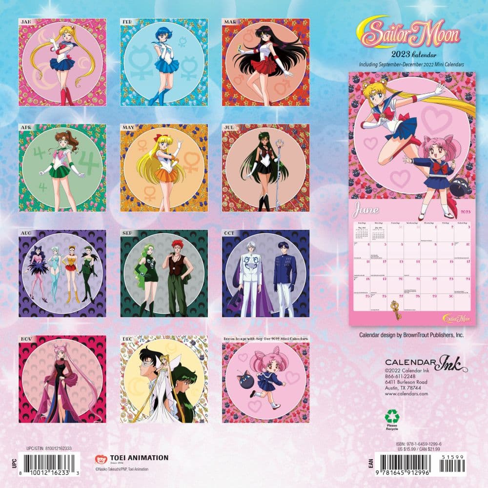 Sailor Moon 2023 Wall Calendar - Calendars.com